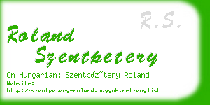 roland szentpetery business card